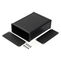 Carcasă aluminiu neagră 125x160x51mm | Electronic-mag.ro | Componente Electronice