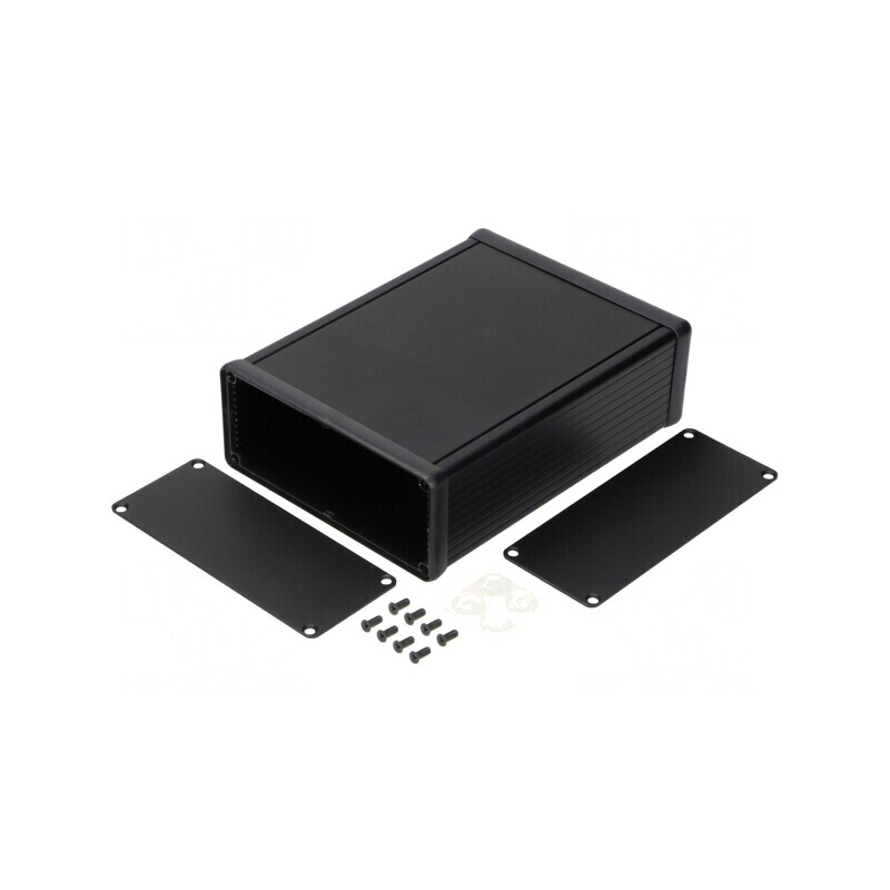 Carcasă aluminiu neagră 125x160x51mm | Electronic-mag.ro | Componente Electronice