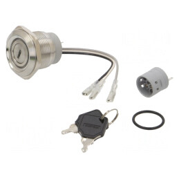Întrerupător cu cheie SPDT Ø30mm 24V | Electronic-mag.ro | Componente Electronice