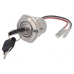 Întrerupător cu cheie SPDT Ø30mm 24V | Electronic-mag.ro | Componente Electronice