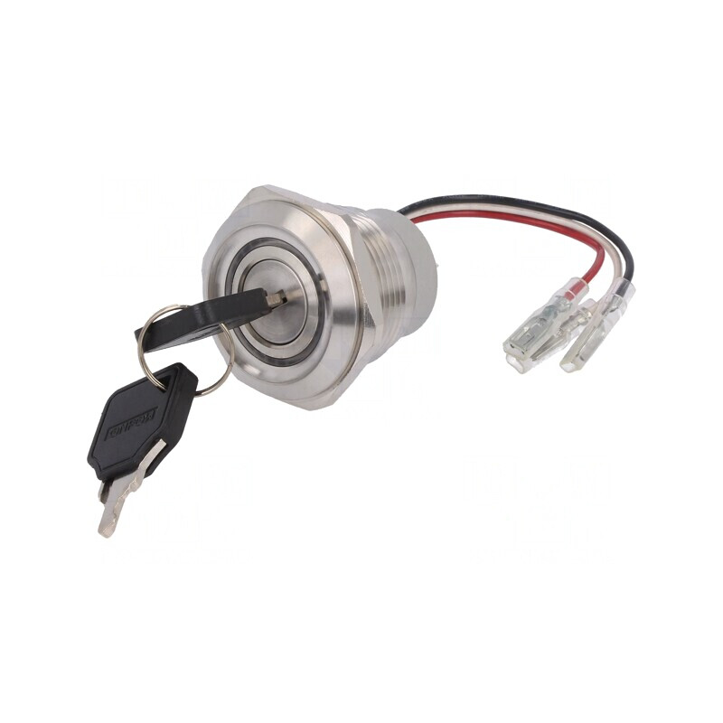 Întrerupător cu cheie SPDT Ø30mm 24V | Electronic-mag.ro | Componente Electronice