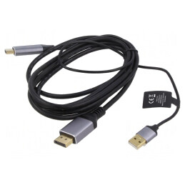 Adaptor | DisplayPort mufă,HDMI mufă,USB A mufă | 2m | A-HDMIM-DPM-01