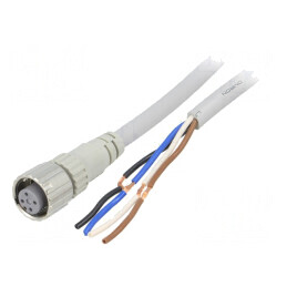 Cablu de conectare M12 4 pini 2m PVC 250VAC 4A | Electronic-mag.ro | Componente Electronice