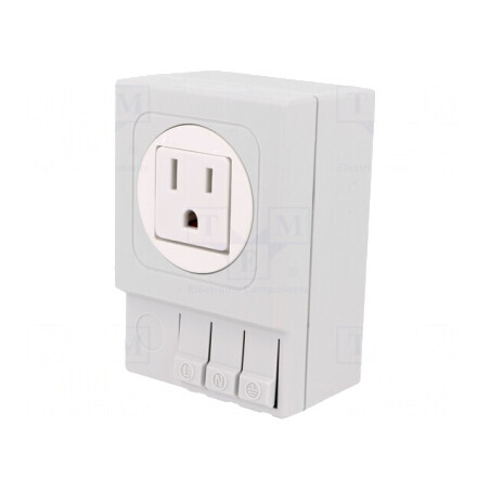 Soclu USA 125VAC 15A IP20 pentru şină DIN 92x62x48mm | Electronic-mag.ro | Componente Electronice