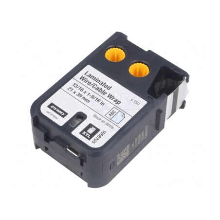 Bandă Albă 21mm x 39mm cu Caracter Negru | Electronic-mag.ro | Componente Electronice