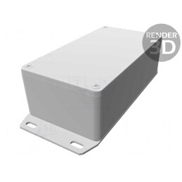 Carcasă universală cu lame de fixare 66mm x 121mm x 40mm | Electronic-mag.ro | Componente Electronice