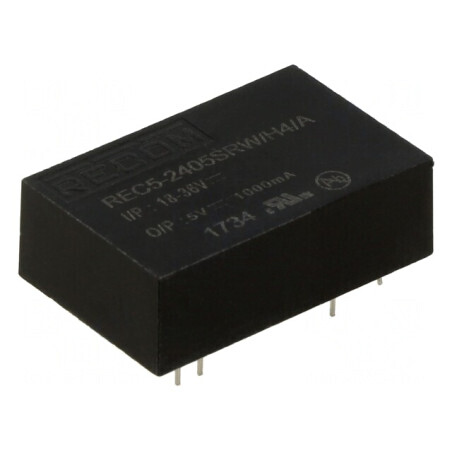 Convertor DC/DC 5W 18-36V la 5V 1A DIP24 | Electronic-mag.ro | Componente Electronice