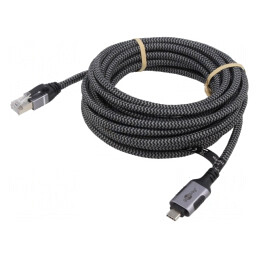 Cablu USB C la RJ45 5m Negru/Gri | Electronic-mag.ro | Componente Electronice