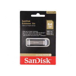 Pendrive | USB 3.2 | 64GB | USB A | Extreme GO | neagră,argintie | SDCZ810-064G-G46
