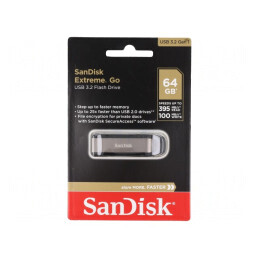 Memorie USB 64GB USB 3.2 Extreme GO Negru/Argintiu | Electronic-mag.ro | Componente Electronice