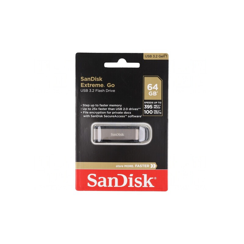 Memorie USB 64GB USB 3.2 Extreme GO Negru/Argintiu | Electronic-mag.ro | Componente Electronice