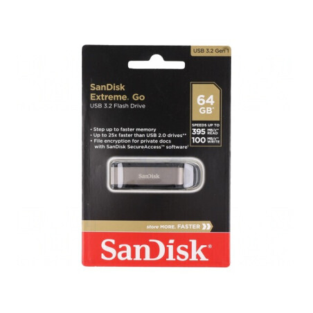 Memorie USB 64GB USB 3.2 Extreme GO Negru/Argintiu | Electronic-mag.ro | Componente Electronice
