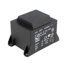 Transformator încapsulat 30VA 230VAC 9V 9V PCB | Electronic-mag.ro | Componente Electronice