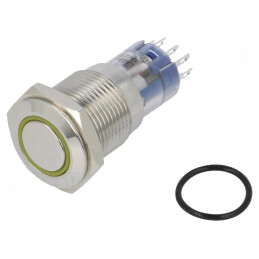 Comutator Anti-Vandalism DPDT 3A 250VAC IP67 ON-(ON) Ambră | Electronic-mag.ro | Componente Electronice