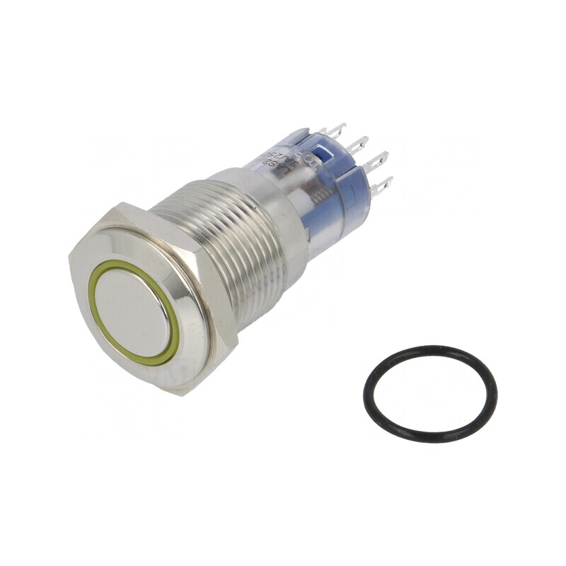 Comutator Anti-Vandalism DPDT 3A 250VAC IP67 ON-(ON) Ambră | Electronic-mag.ro | Componente Electronice