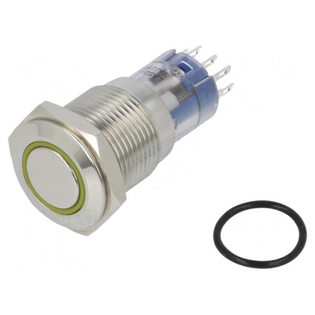 Comutator Anti-Vandalism DPDT 3A 250VAC IP67 ON-(ON) Ambră | Electronic-mag.ro | Componente Electronice