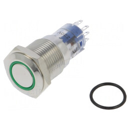 Comutator anti-vandalism verde DPDT 3A 250VAC IP67 | Electronic-mag.ro | Componente Electronice