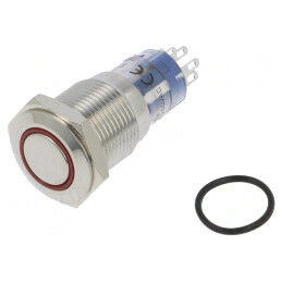 Comutator Anti-Vandalism DPDT 3A 250VAC IP67 ON-(ON) Roșu | Electronic-mag.ro | Componente Electronice