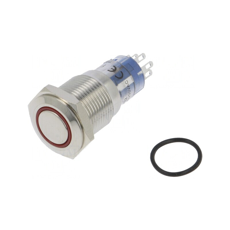 Comutator Anti-Vandalism DPDT 3A 250VAC IP67 ON-(ON) Roșu | Electronic-mag.ro | Componente Electronice
