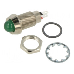 Lampa LED Verde 24-28VDC Ø12.7mm IP67 | Electronic-mag.ro | Componente Electronice