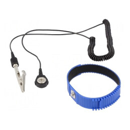 Brățară Antistatică ESD Albastră 1,5m | Electronic-mag.ro | Componente Electronice