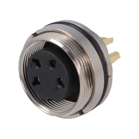 Conector M16 Soclu Mamă 4PIN 7A 250V Drept IP67 | Electronic-mag.ro | Componente Electronice