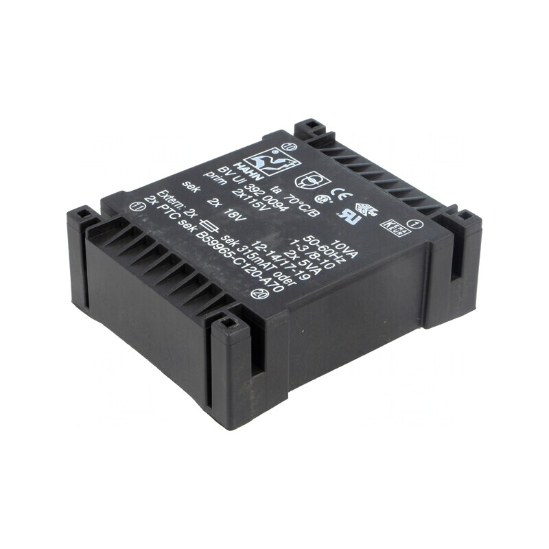 Transformator încapsulat 10VA 115VAC 2x18V 277mA | Electronic-mag.ro | Componente Electronice