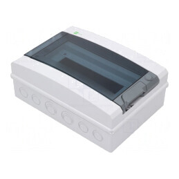 Carcasă pentru aparatură modulară IP65 gri deschis 12 module | Electronic-mag.ro | Componente Electronice