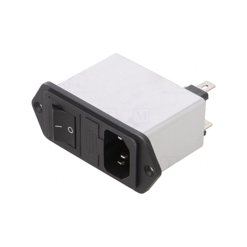 Conector Alimentare AC Soclu Tată C14 1A 250V | Electronic-mag.ro | Componente Electronice