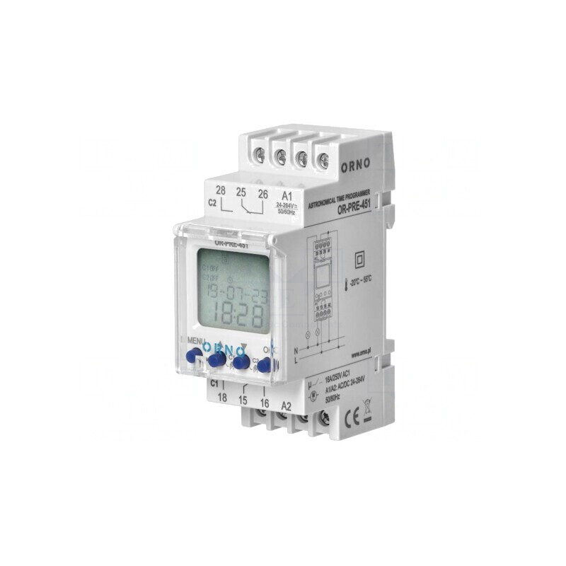 Întrerupător temporizat 230VAC pentru șină DIN IP20 | Electronic-mag.ro | Componente Electronice