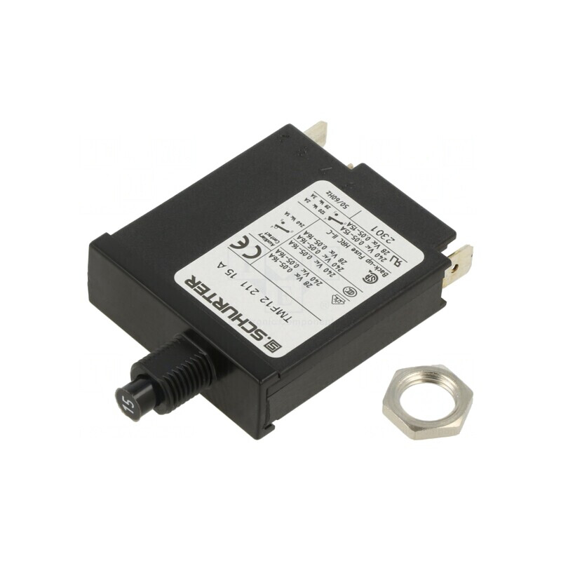 Întrerupător de Supracurent 15A SPST IP40 240VAC 28VDC | Electronic-mag.ro | Componente Electronice