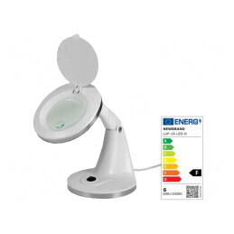 Lupă de masă cu iluminare LED 3dpt/12dpt Ø95mm 5W 230V | Electronic-mag.ro | Componente Electronice