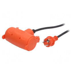 Prelungitor dublu 10m negru 3x1,5mm2 | Electronic-mag.ro | Componente Electronice