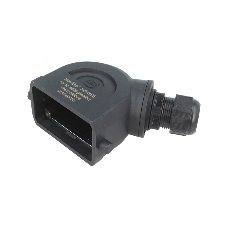 Carcasă pentru Conectori HDC Han-Eco B pe Cablu în Unghi | Electronic-mag.ro | Componente Electronice