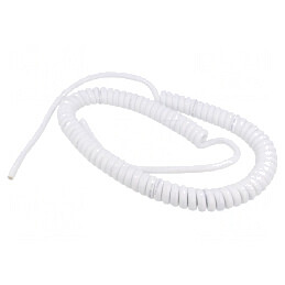 Cablu spiralat PUR alb 3G1.5mm2 0.8m | Electronic-mag.ro | Componente Electronice