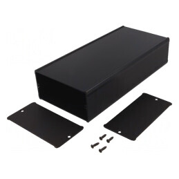 Carcasă aluminiu neagră TUF 105mm x 220mm x 52mm | Electronic-mag.ro | Componente Electronice