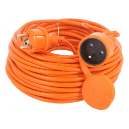 Prelungitor alimentare PVC portocalie 25m 10A | Electronic-mag.ro | Componente Electronice
