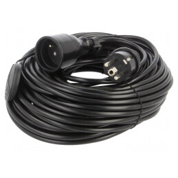 Prelungitor alimentare negru 25m 10A | Electronic-mag.ro | Componente Electronice