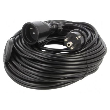Prelungitor alimentare negru 25m 10A | Electronic-mag.ro | Componente Electronice