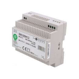 Alimentator Pulsatoriu 100W 12VDC pentru Șină DIN | Electronic-mag.ro | Componente Electronice