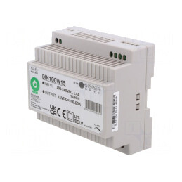 Alimentator pulsatoriu șină DIN 100W 15V 6.66A | Electronic-mag.ro | Componente Electronice