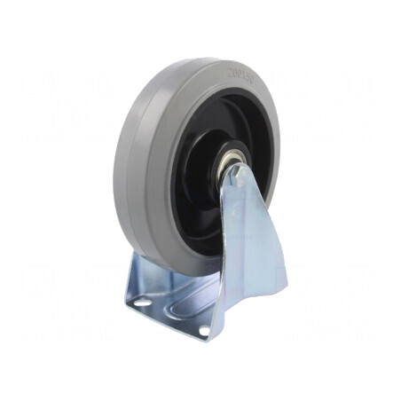 Roată de transport rigidă 200mm 350kg gumă TPE | Electronic-mag.ro | Componente Electronice