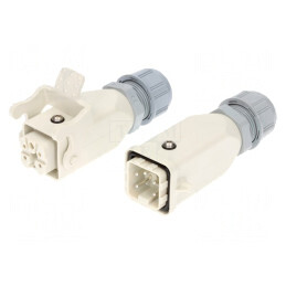 Conector: HDC tată + mamă PIN: 5 4+PE dimensiune 3A pe cablu, 93608-0393 | Electronic-mag.ro | Componente Electronice