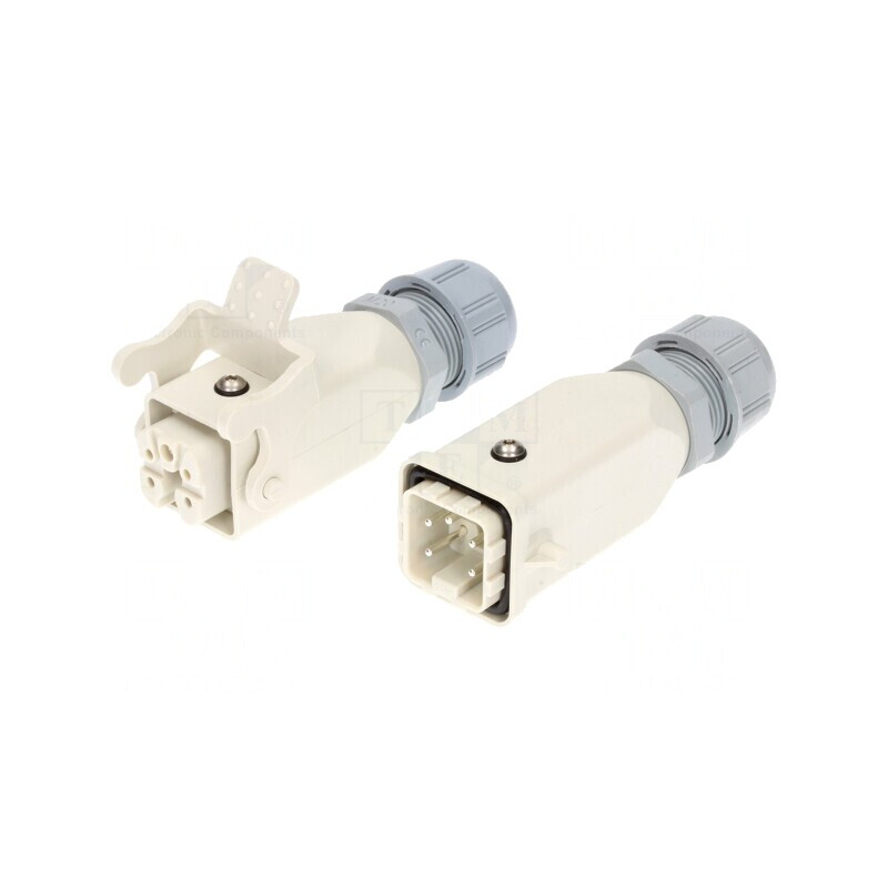 Conector: HDC tată + mamă PIN: 5 4+PE dimensiune 3A pe cablu, 93608-0393 | Electronic-mag.ro | Componente Electronice Conector: HDC tată + mamă PIN: 5 4+PE dimensiune 3A pe cablu, 93608-0393 | Electronic-mag.ro | Componente Electronice
