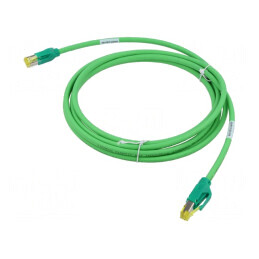 Patch Cord S/FTP Cat 6a Verde 0.5m