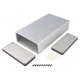 Carcasă aluminiu gri 125x220x51mm | Electronic-mag.ro | Componente Electronice