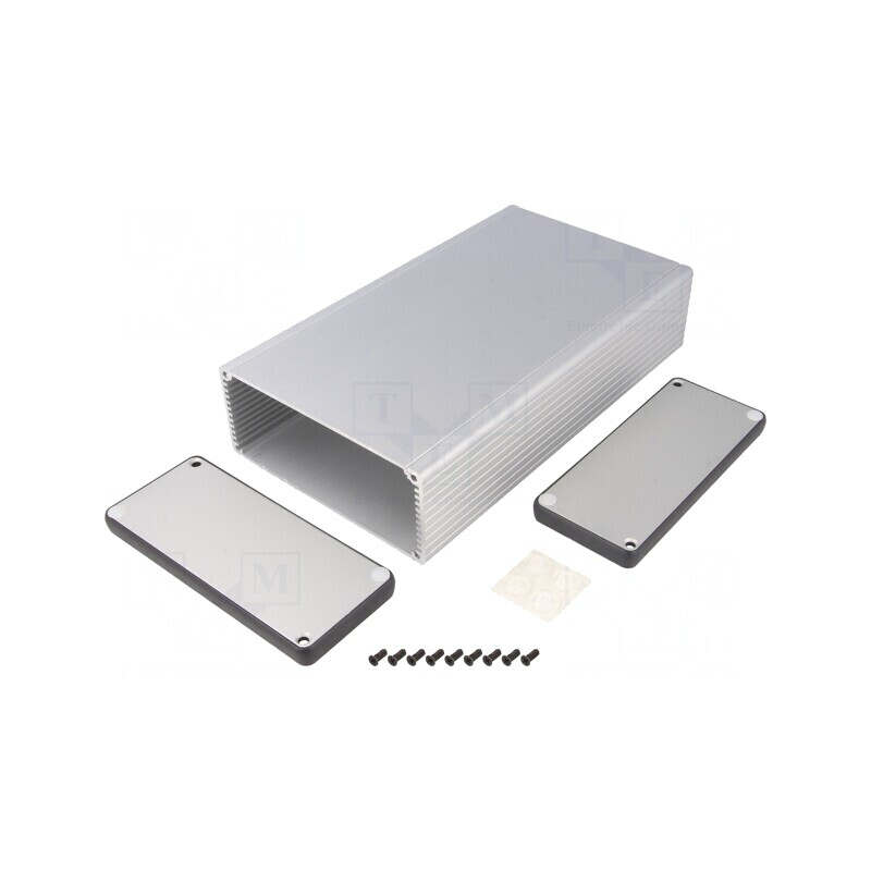 Carcasă aluminiu gri 125x220x51mm | Electronic-mag.ro | Componente Electronice