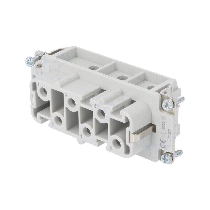Conector dreptunghiular mamă 400V 41A 6 pini 6 PE | Electronic-mag.ro | Componente Electronice