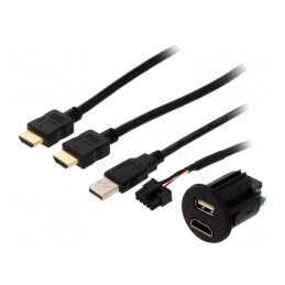 Alimentare auto | HDMI soclu | Tens.alim: 12VDC | 5V/1A | 2m | C0014-USB
