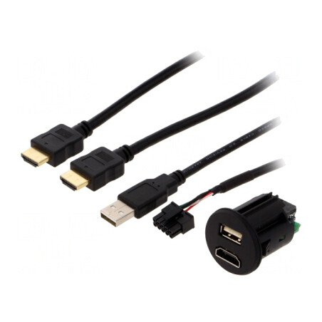 Adaptor Auto HDMI 12VDC 5V/1A 2m cu USB | Electronic-mag.ro | Componente Electronice